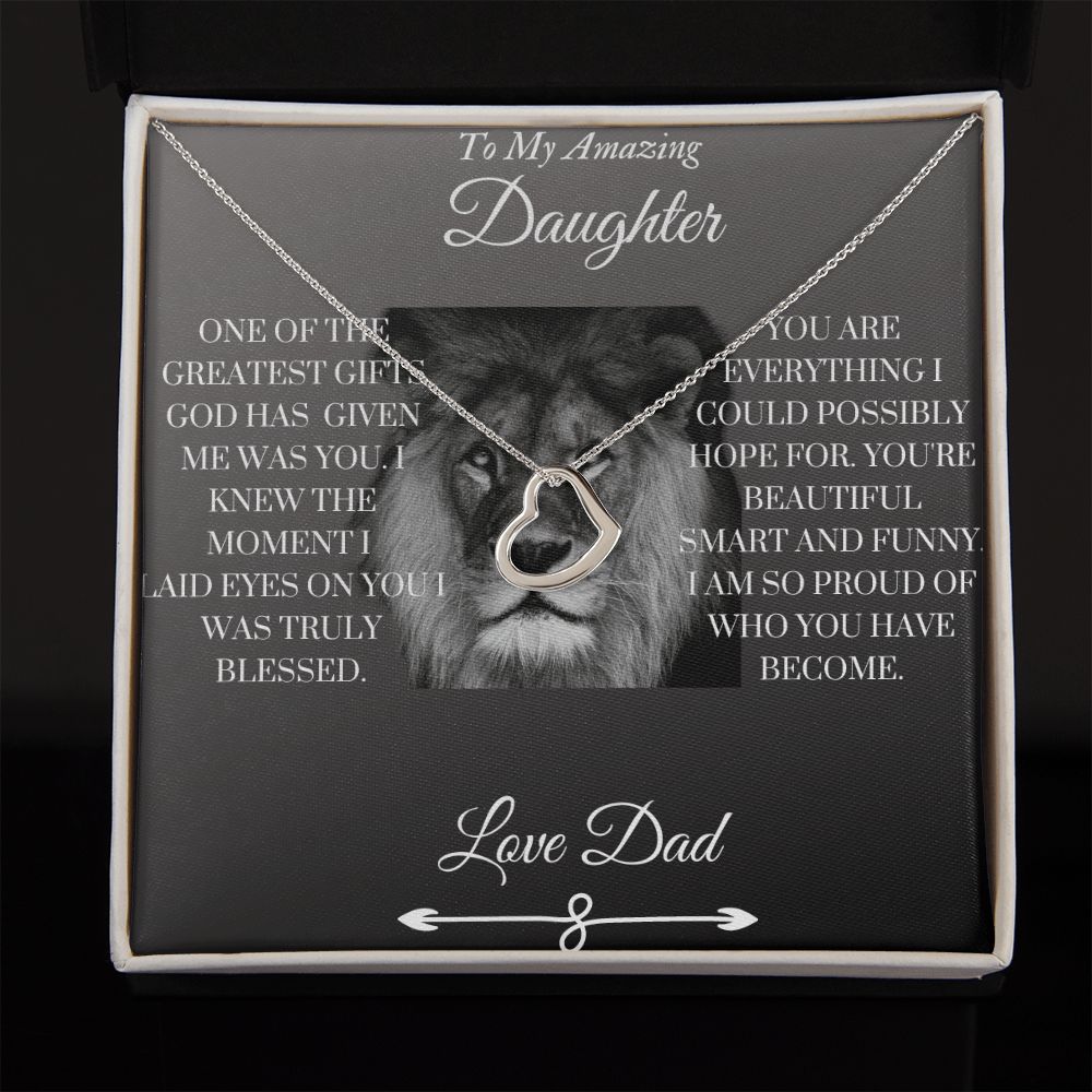 To My Daughter from Dad - Delicate Heart Necklace
