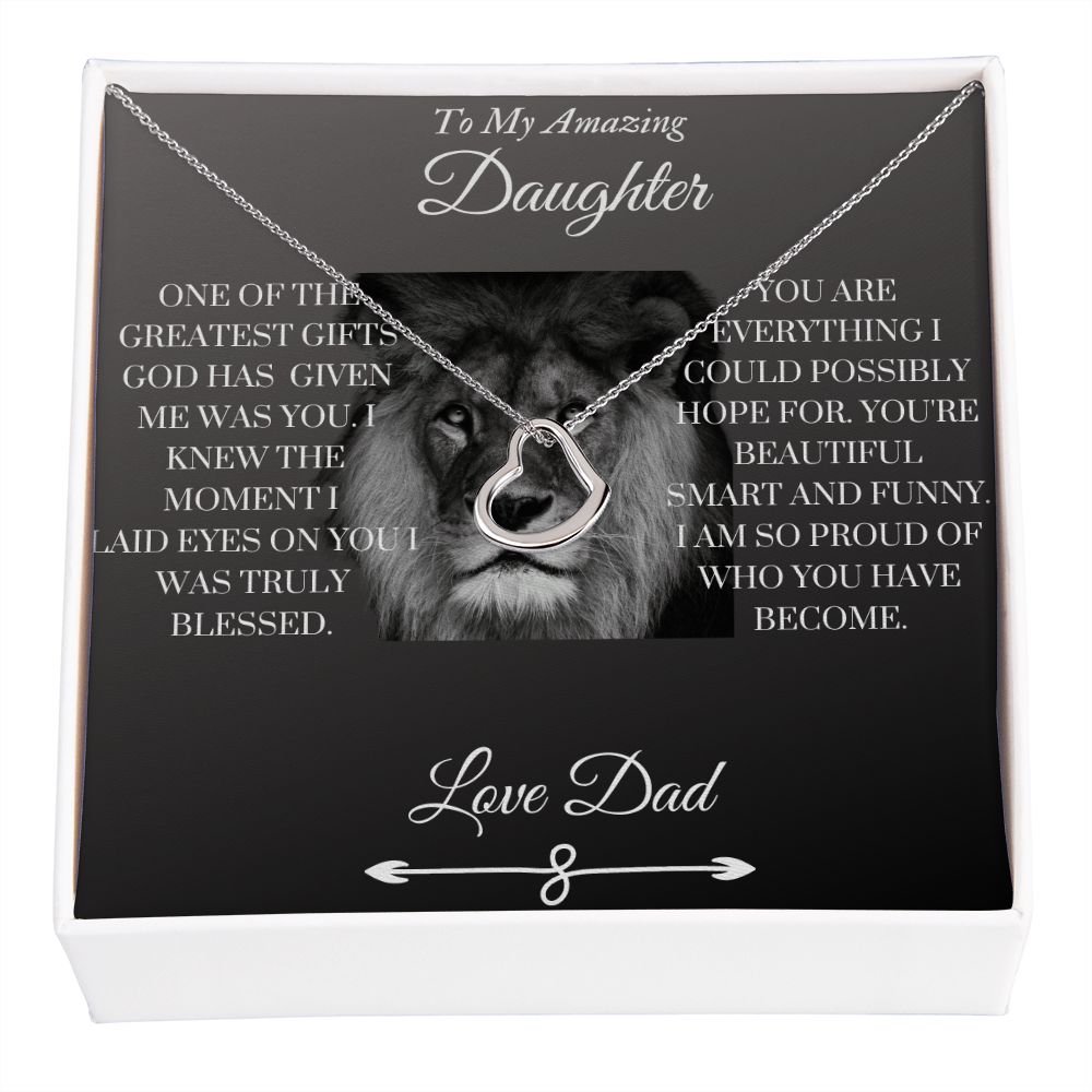 To My Daughter from Dad - Delicate Heart Necklace
