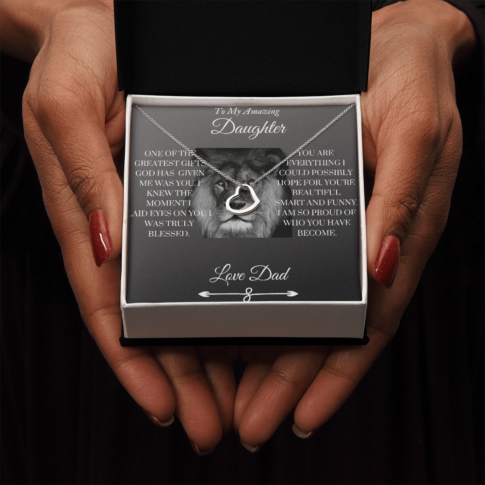 To My Daughter from Dad - Delicate Heart Necklace