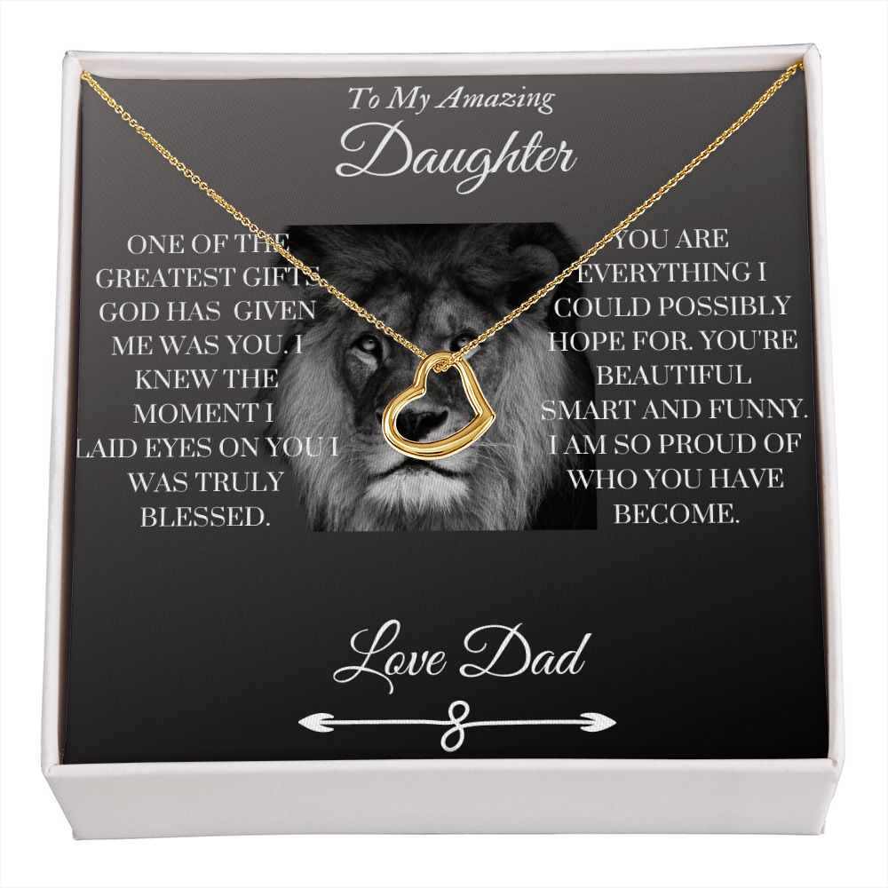 To My Daughter from Dad - Delicate Heart Necklace