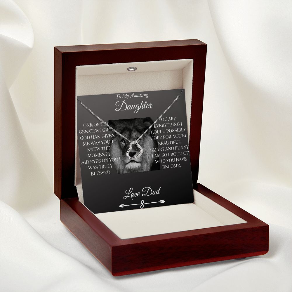 To My Daughter from Dad - Delicate Heart Necklace