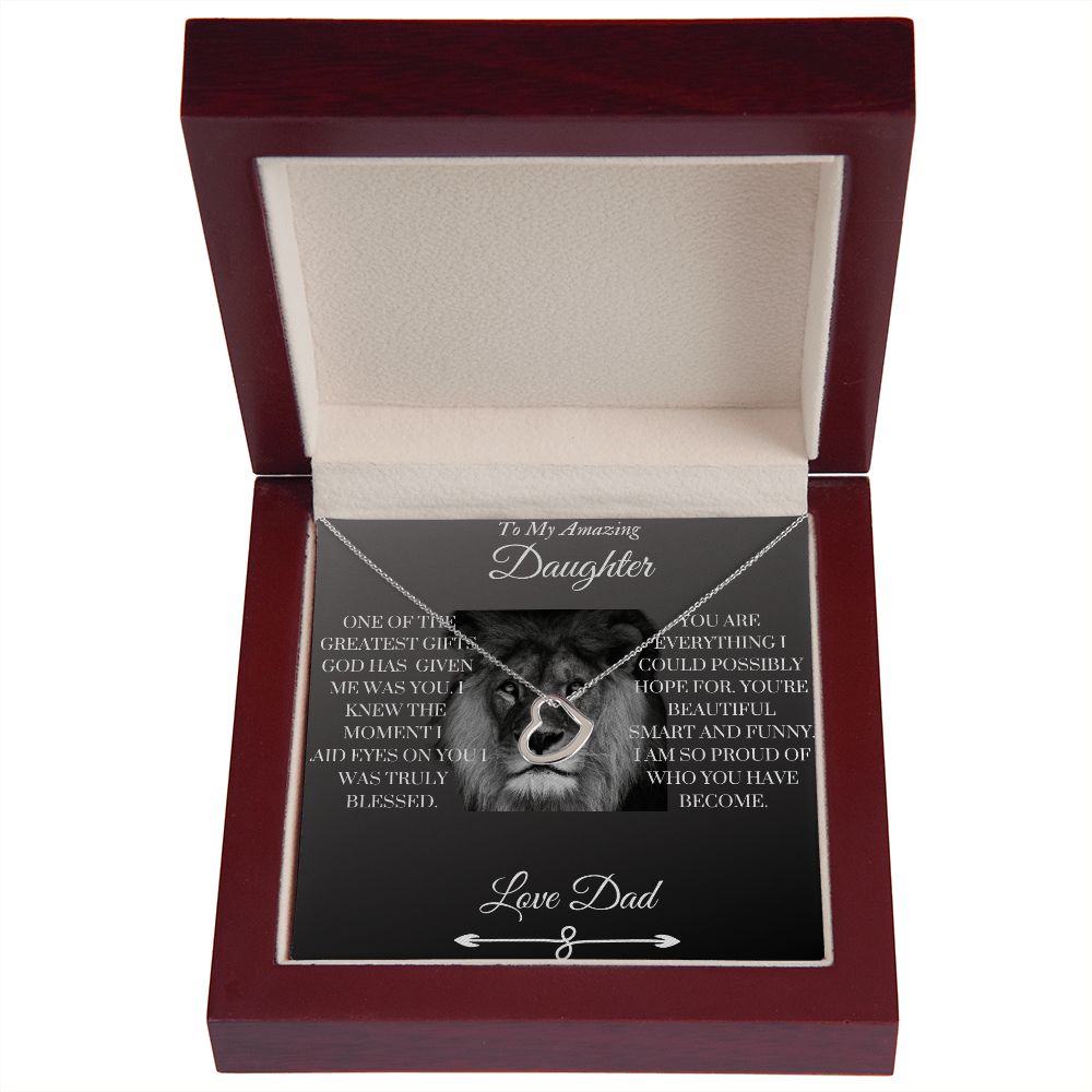 To My Daughter from Dad - Delicate Heart Necklace